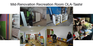 Mid renovation of the recreation room at OLA-Tashir