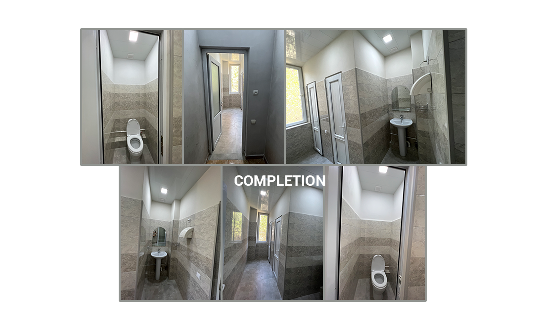 Renovations of the 2nd floor bathrooms at Yerevan Ajapnyak Community Children’s Social Care Center funded by the Harold and Josephine Gulamerian Armenian Orphan Fund